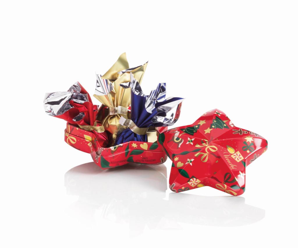 聖誕巧克力星形禮盒 4粒裝 (紅色/藍色)